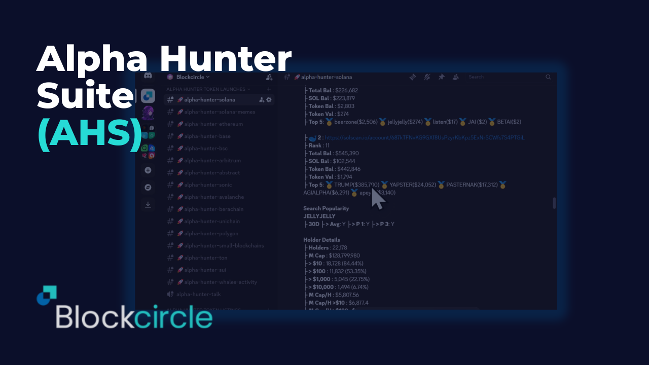 Blockcircle Alpha Hunter Suite (AHS) – User Guide