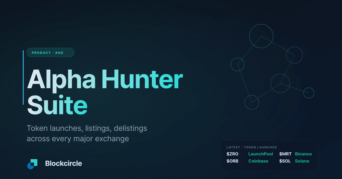 Alpha Hunter Suite | Token Intelligence | Blockcircle
