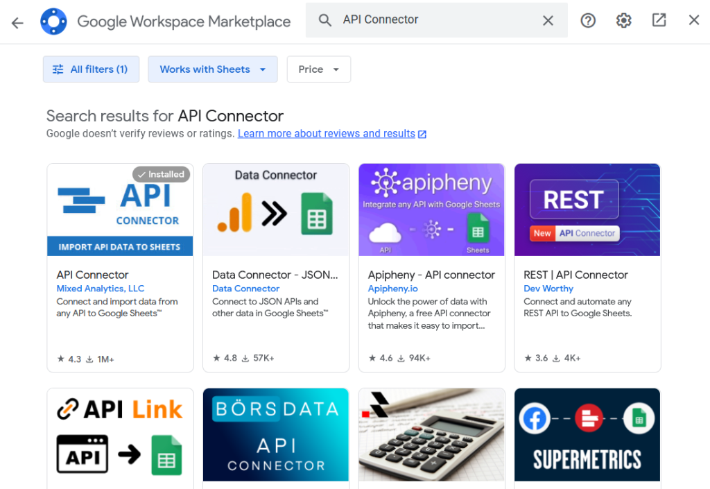 google sheets add-ons marketplace