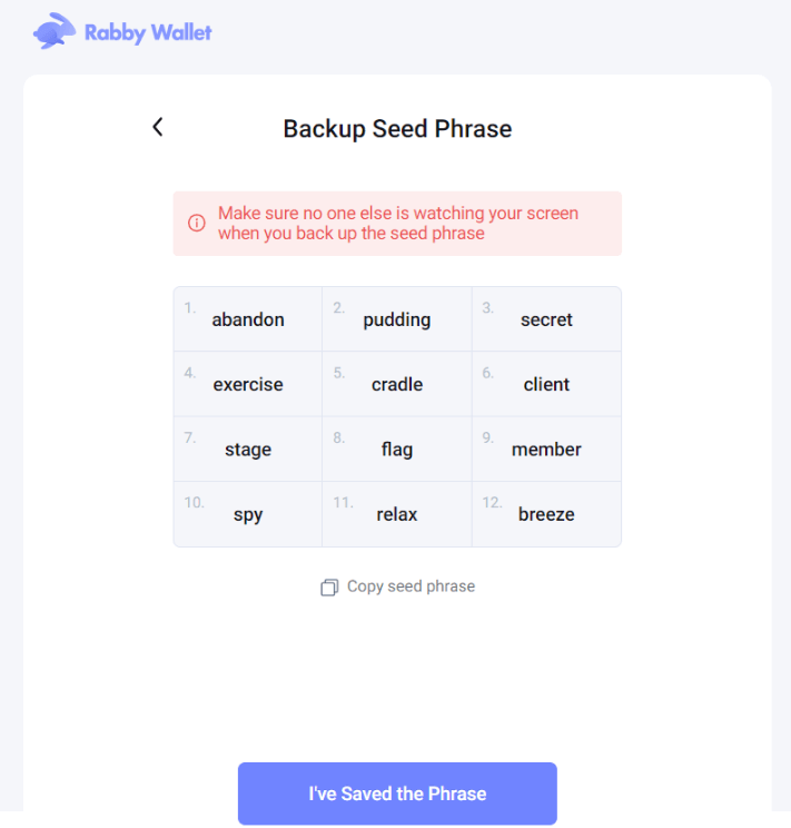 Screenshot des Startbildschirms der Trust Wallet Mobil-App